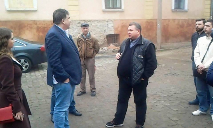 Михайло Саакашвілі побував на вулиці Богдана Хмельницького
