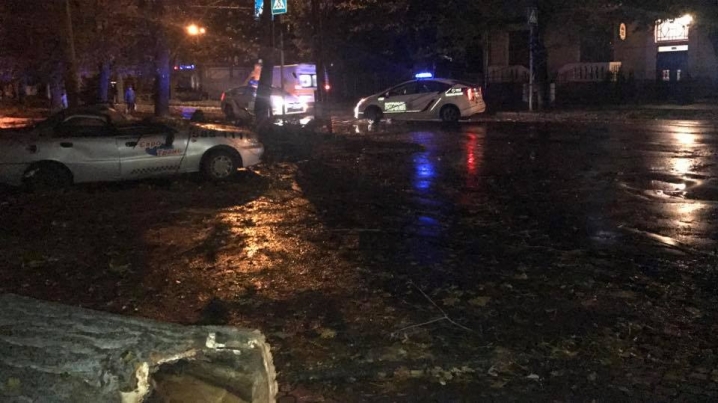 На вулиці Кордуби дерево впало на таксі
