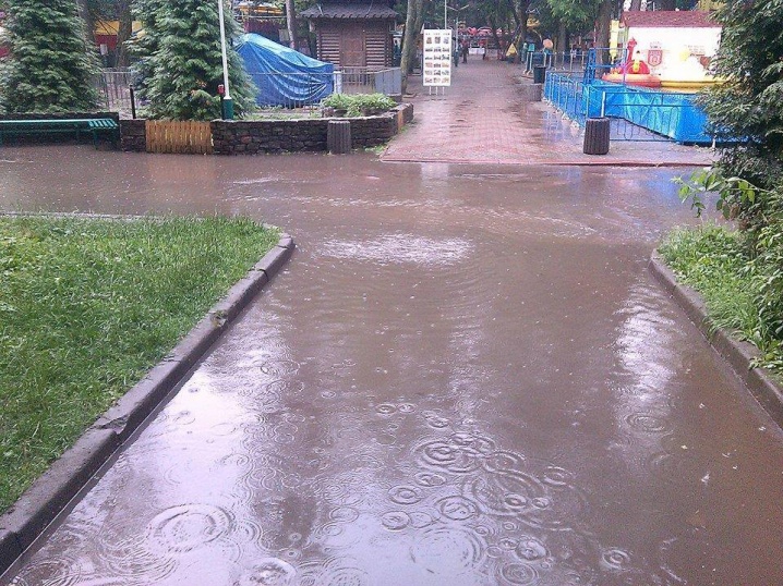 Сильна злива у Чернівцях затопила парк та вулицю Заводську