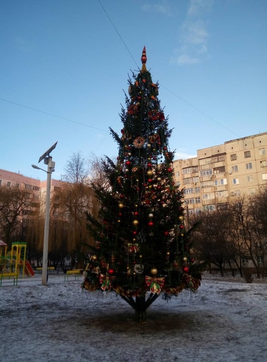 У трьох районах Чернівців новорічні ялинки запалили святкові вогні 