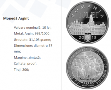 Нацбанк Румунії відчеканив монету із зображенням ЧНУ 