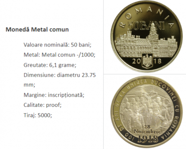 Нацбанк Румунії відчеканив монету із зображенням ЧНУ 