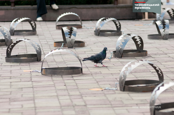 У Чернівцях правозахисники встановили на Центральній площі 86 капканів