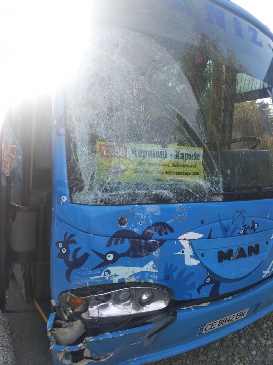 У Динівцях пасажирський автобус «Чернівці-Харків» зіткнувся з мікроавтобусом. Постраждали четверо дітей (оновлено)