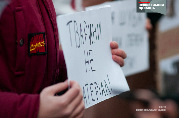 Чернівчани приєдналися до всеукраїнської акції-протесту проти носіння натурального хутра