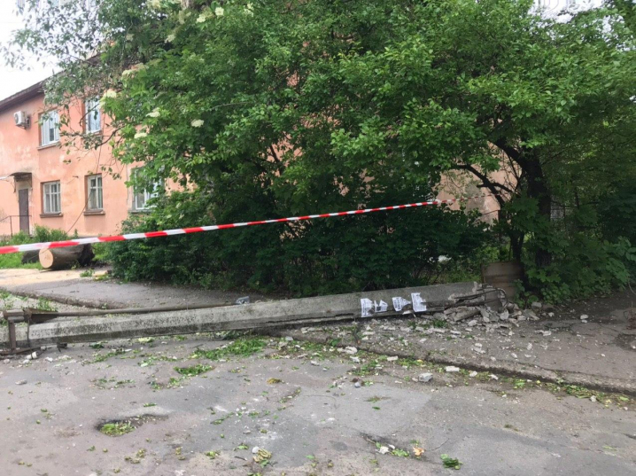 Уся вулиця без світла: на Достоєвського дерево впало на стовп з проводами