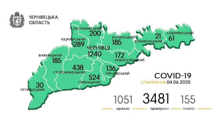 Географія поширення коронавірусу у Чернівецькій області