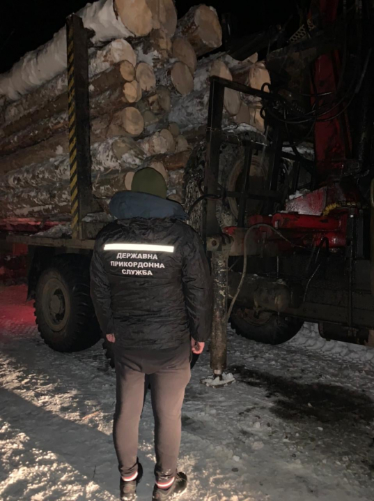 На Буковині прикордонники зупинили вантажівку з нечипованою деревиною (ВІДЕО)