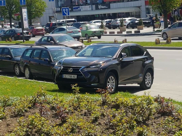 Водійку Lexus, яка припаркувалась на газоні у Чернівцях, оштрафували на 340 грн
