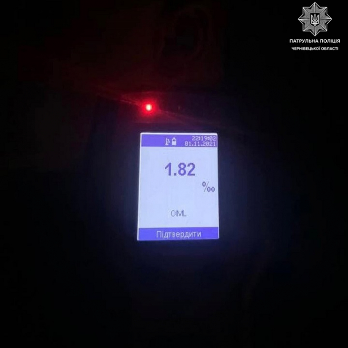 На Буковині за минулу добу поліція виявила 7 водіїв з ознаками сп’яніння