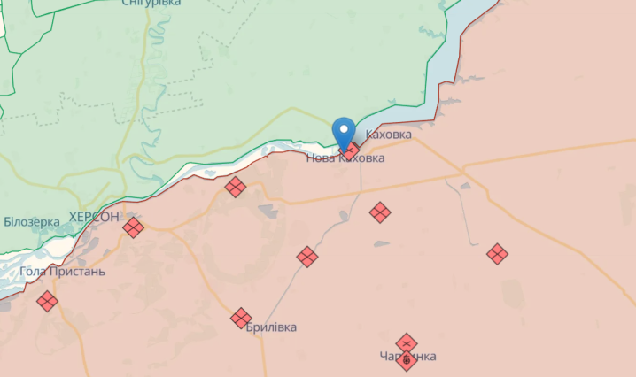Російські військові покинули Нову Каховку, що на лівому березі Дніпра