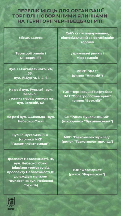 Де купити новорічну ялинку в Чернівцях: відсьогодні працюють офіційні точки продажу