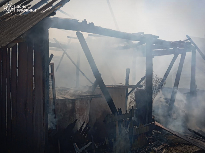 На Буковині вогонь знищив дві господарські будівлі