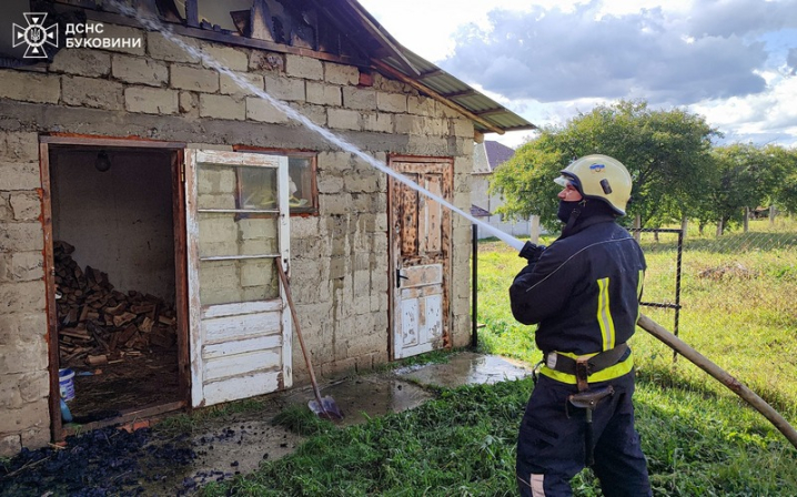 На Буковині вогонь знищив господарську будівлю