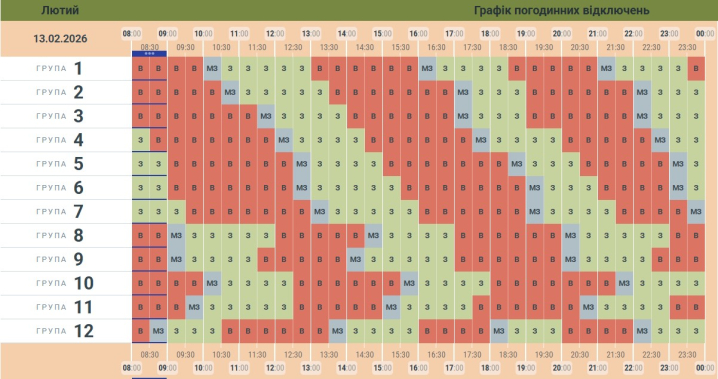 «Чернівціобленерго» оновило графік відключень світла на п’ятницю, 13 лютого