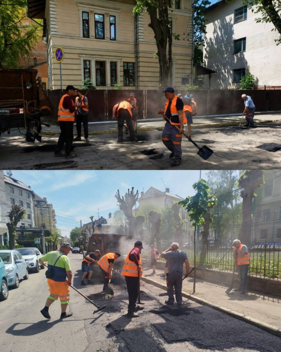 У Чернівцях провели ямковий ремонт та вмощення бруківки на кількох вулицях