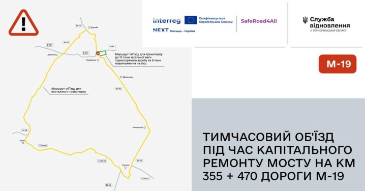 У Теребовлі на рік перекриють автотрасу на Чернівці через ремонт мосту