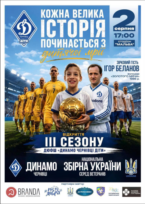 2 серпня відзначають річницю створення футбольного клубу «Динамо» Чернівці